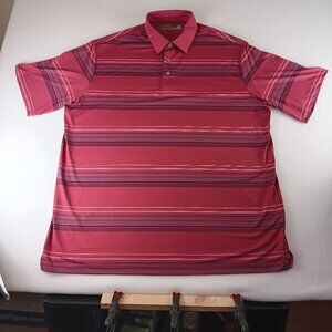 Roundtree & Yorke Performance Short-Sleeve Stripe -Polo Shirt XLT
